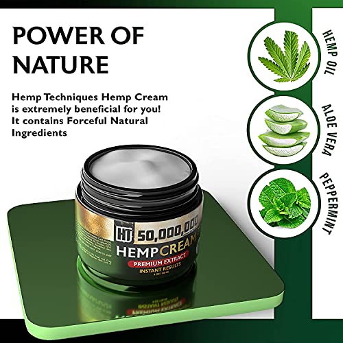 Hemp Techniques Hemp Cream for Muscle, Joint, Hips, Back, Neck, Knee, Elbow - Maximum Strength, Lotion Rub, CBS - Made… - Image 5