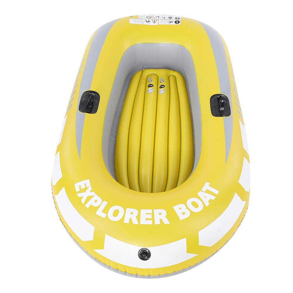 Bateau Gonflable, Porteur de 90KG pour 2 Personnes avec Supports de Pagaie, Bateau à Pagaie Inflatable pour Loisirs Nautiques Familiaux, Pêche et Activités en Eau Calme