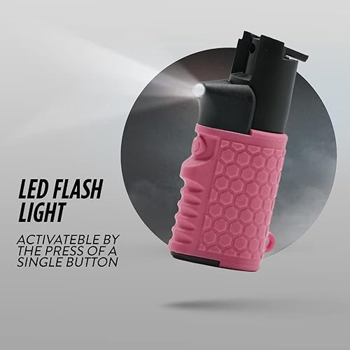 Miniatura 5 de Guard Dog - Linterna de gas pimienta para perro, mini llavero de gas pimienta para defensa personal, equipo de defensa personal (rosa)