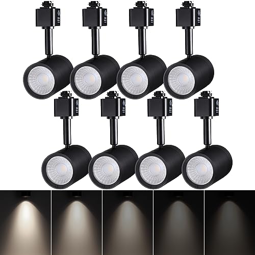 LEONLITE 8-Pack 8.5W Home Series LED Track Lighting Heads, CRI90 H Track Lighting, Dimmable Track Light Head, Adjustable LED Track Lighting Fixture for Kitchen Bedroom, ETL, Black, 4000K Cool White