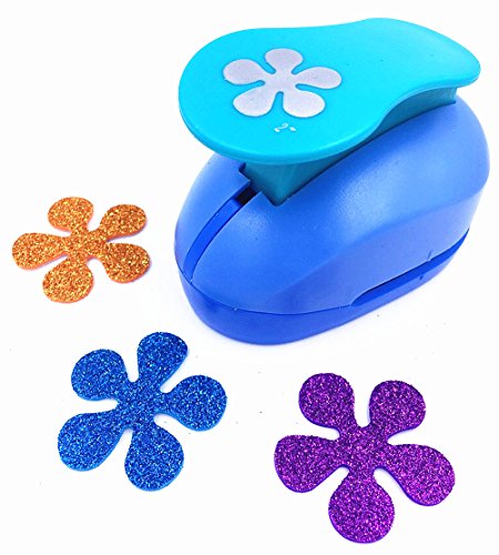 TECH-P® Creative Life 2- Inch Multi-Pattern Hand Press Album Cards Paper Craft Punch,Card Scrapbooking Engraving Kid Cut DIY Handmade Hole Puncher,Paper Craft Punch. (Flower 5)