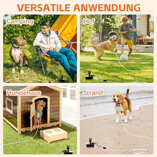 Erdanker mit Lock-Cap Verhindert das Herausziehen, 360° Anlegepflock Hund für Draußen,Hof,Strand&Camping,Rostfreie Anlegepflock für Hundekabel,Hofleine, bis zu 250lbs