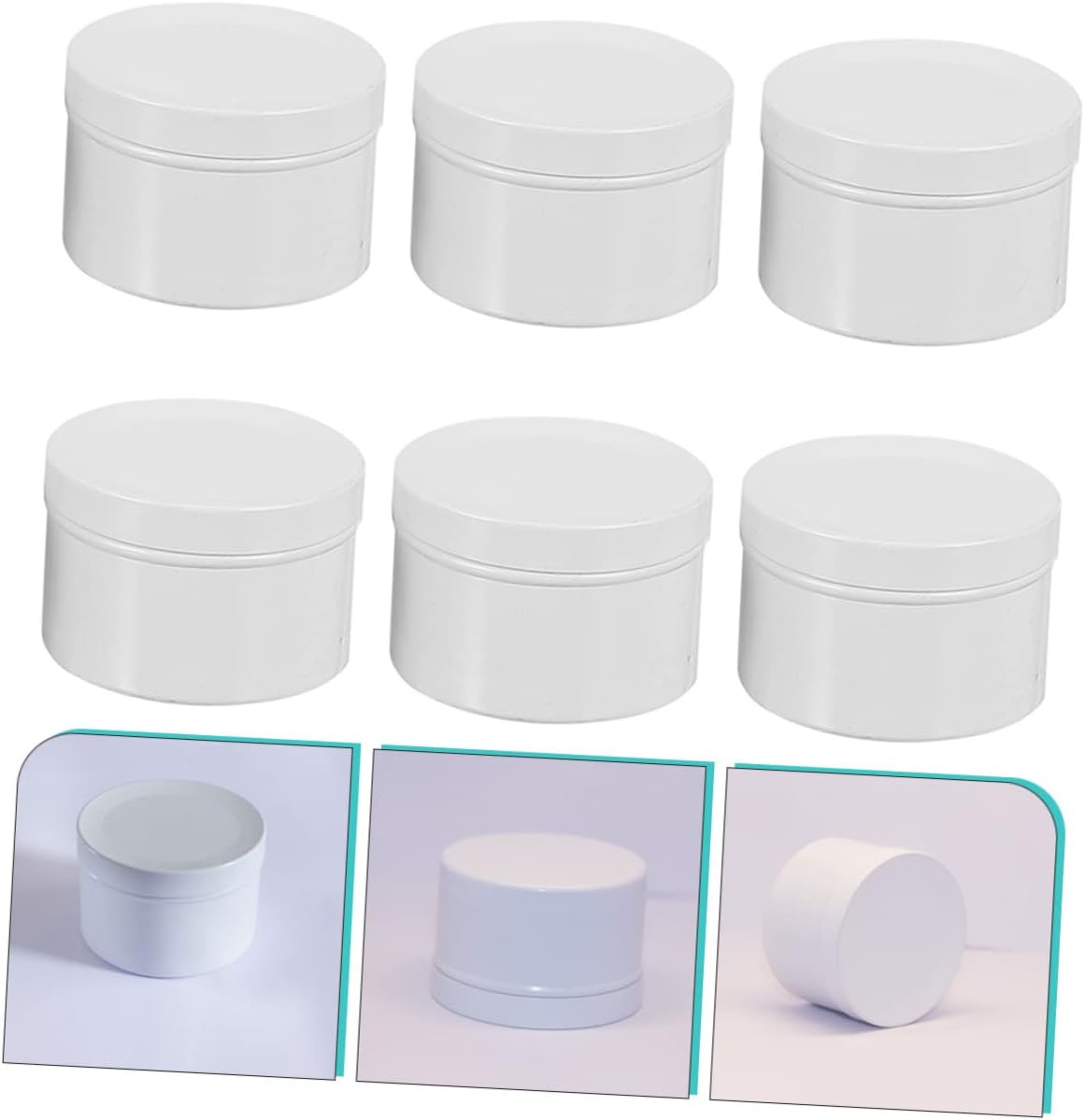 SEWACC 6pcs Aluminum Candle Containers for Candle Making Cosmetic Jars for Facial Cream Travel-friendly Storage for Ointments and Jewelry