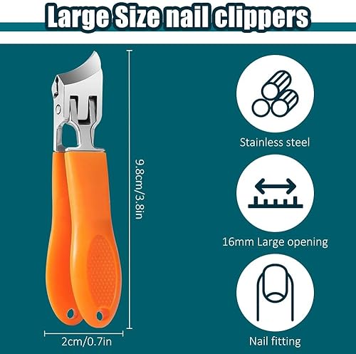 Miniatura 5 de Cortaúñas inclinadas antisalpicaduras con apertura ancha de mandíbula, cortaúñas para uñas encarnadas, cortaúñas curvadas para uñas gruesas (mezcla
