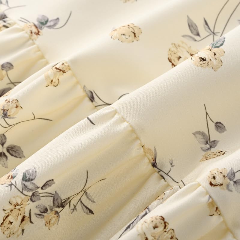 Maxi Skirt Women Summer Boho Flowy Swing Tiered A-Line Fall Elastic High Waist Pleated Ruffle Long Beach Skirt Dress - Image 5