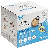 Dehner Natura Premium Meisenknödel ohne Netz, ganzjähriges Wildvogelfutter proteinreich/energiereich, Vogelfutter für Wildvögel, 100 Stück je 90 g (9 kg), Karton aus FSC®-zertifizierter Produk