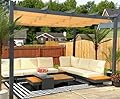 PURPLE LEAF 10' x 13' Aluminum Outdoor Pergola Wind-Resistant Retractable Pergola with Double Sun Shade Canopy Heavy-Duty Metal Pergola for Patios Backyard Deck Garden, Khaki