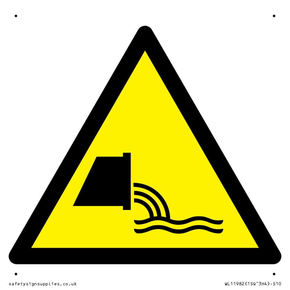 W055 Warning: Sewage effluent outfall Sign - 100x100mm - S10