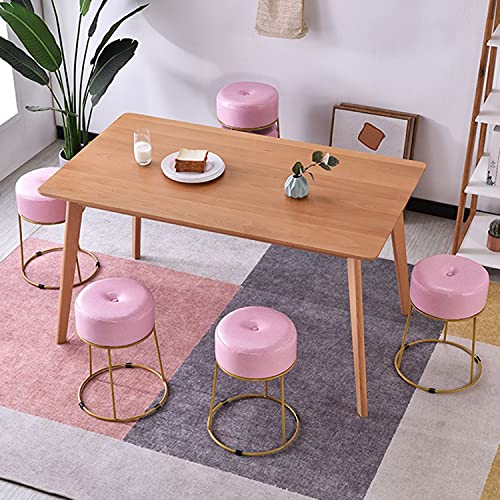Taburetes de tocador cómodos con asiento acolchado redondo y tapizado de moda 3