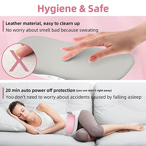 Cookcok Heating Pad For Cramps, Menstrual Heating Pad, Portable Heating Pad For Period Pain Relief, Cordless Electric Heating Pad For Back Pain Relief With 3 Heat Levels & 3 Massage Modes, Pink #TOP5