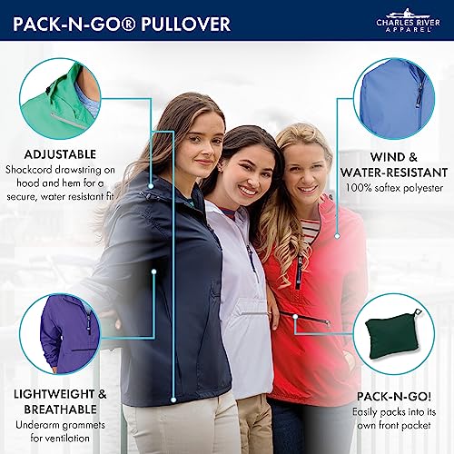 Image of Charles River Apparel Unisex Pack-N-Go Pullover, Lightweight Packable Anorak Windbreaker for Men and Women
