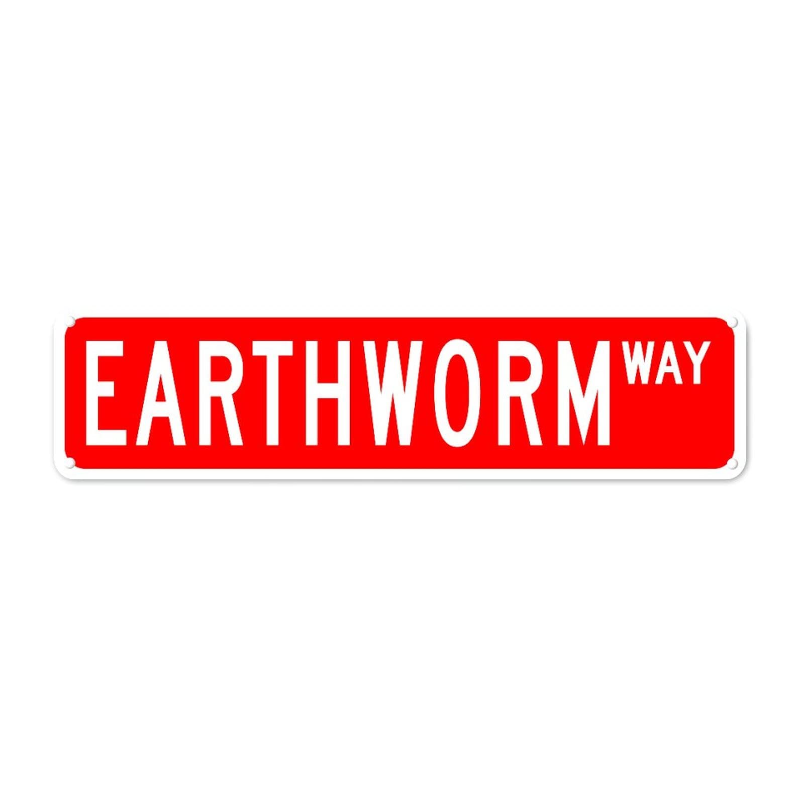 DTHNKL Metal Sign Earthworm Way Vintage Retro Tin Art Plaque Aluminum for Home Kitchen Garden Wall Pub Club Decor 4x16 Inch