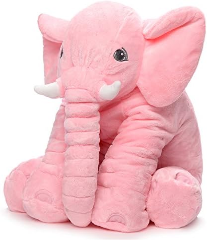 Misscindy Soft Stuffed Elephant Plush Animal Toys Pink 24 inches