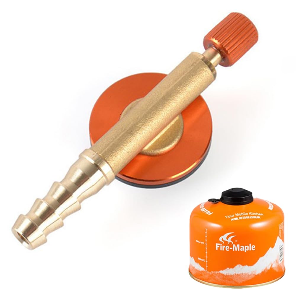 XUELIYUN Camping Nozzle Bottle Convert Adapter Connector Stove Connector for Camping Gas Butane Canister to Screw Gas Cartridge Gas Canisters for Camping Stove （Long Tube)