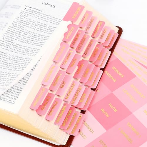Pink Bible Tabs for Women's Bible Study - Upgraded...