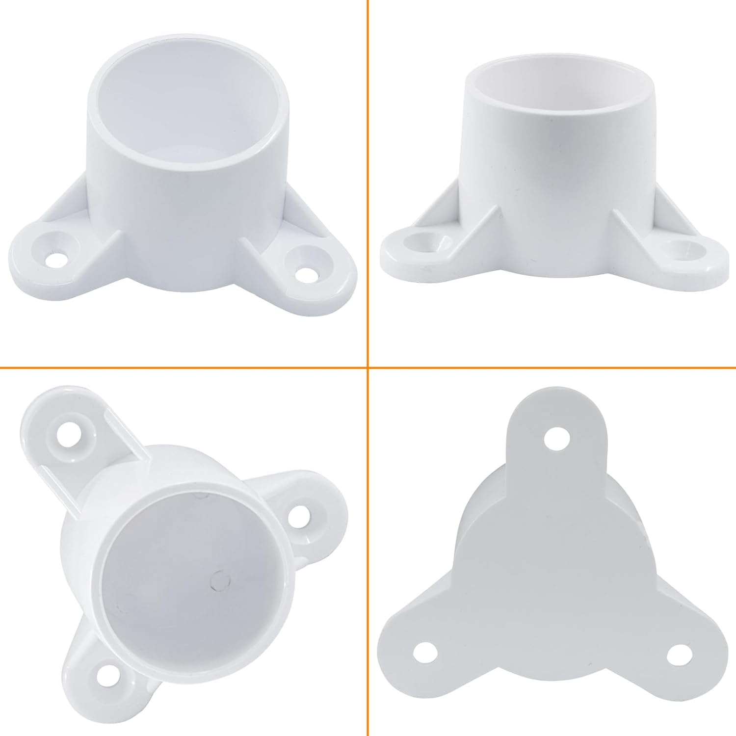 Litoexpe 4 Pcs 1 Inch PVC Table Leg Cap, Fittings Furniture Grade Screw Tab Caps With Mounting Screws for Furniture Making Storage Shelves