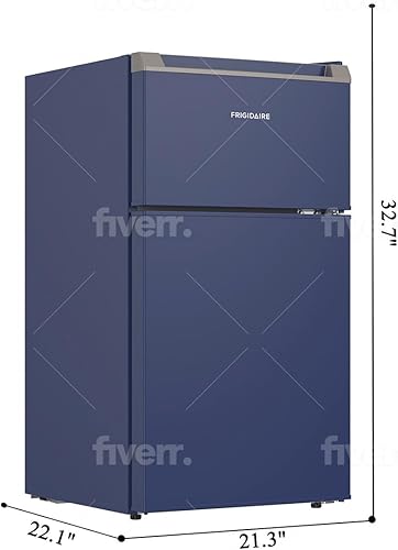 Miniatura 5 de Frigidaire Refrigerador compacto con congelador superior, refrigerador de 2 puertas con 3.2 pies cúbicos, serie contemporánea, azul