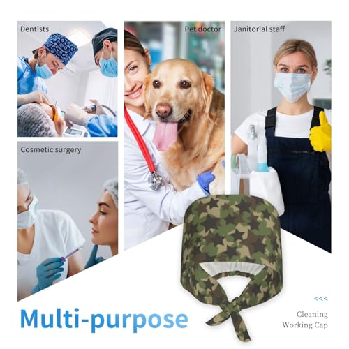 Image of Breathable Working Cap with Adjustable Sweatband Scrub Cap for Men /Women | Breathable Working Cap with Adjustable Sweatband Scrub Cap for Men /Women