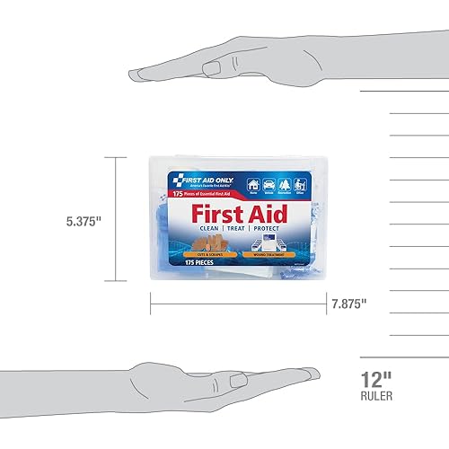 Miniatura 3 de First Aid Only 59695 Clean & Protect - Kit de primeros auxilios de emergencia para el hogar, el trabajo y los viajes, 175 piezas