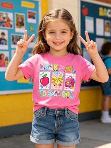 Image of Funnycokid Little Girls T Shirt for Toddler 3-7 Years Kids Tee Graphic Short Sleeve Clothes Tops