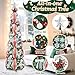 REZUCREY 6Ft Prelit Pop Up Christmas Tree with Lights, Collapsible Artificial Christmas Tree Decorations, Foldable Pre Decorated with Ribbon, Bows, Balls, Indoor Outdoor Holiday Party Xmas Decorations