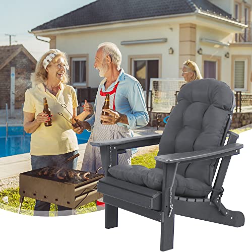 Kisun Adirondack/Rocking Chair Cushion, Waterproof, Weather-Resistant, Terrace, Doorway, Leisure Relaxation (Grey) #TOP3