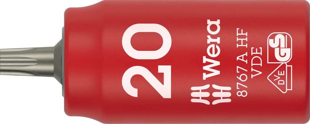 Wera 8767 A HF Zyklop VDE Insulated 1/4" Drive Torx Bit Socket 1/4" T20