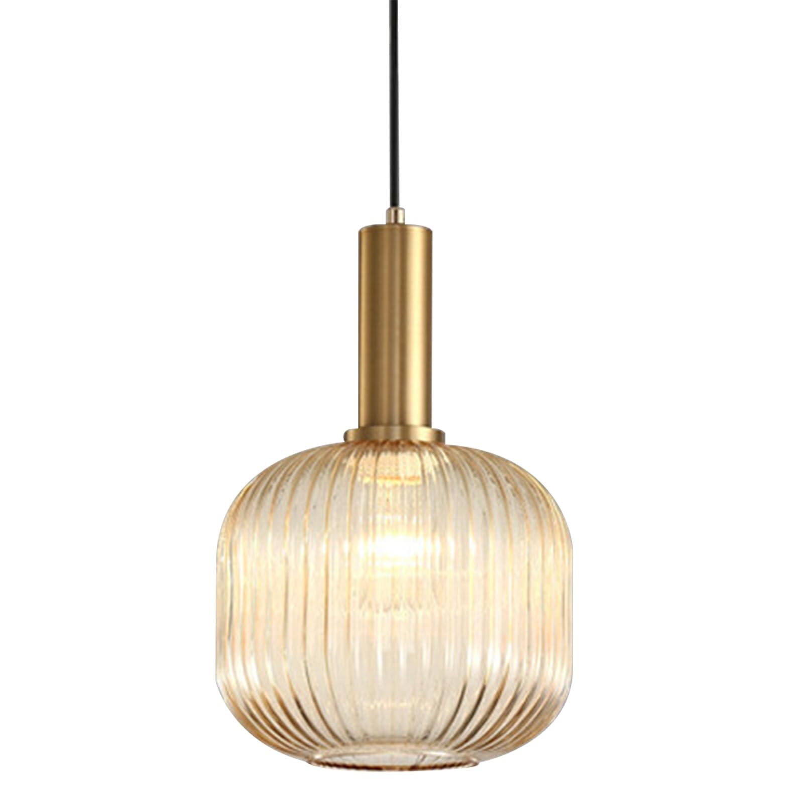 Moderne stil Ohne Stromanschluss Hängelampen mit batterie,Batteriebetriebene Glas Pendelleuchte mit Fernbedienung,Kabellos Hängelampe RGB Farben dimmbar,wiederaufladbare Beleuchtungsvorrichtung.(Amber