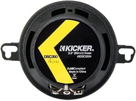 KICKER DSC350 3.5-Inch (89mm) Coaxial Speakers, 4-Ohm (Pair)