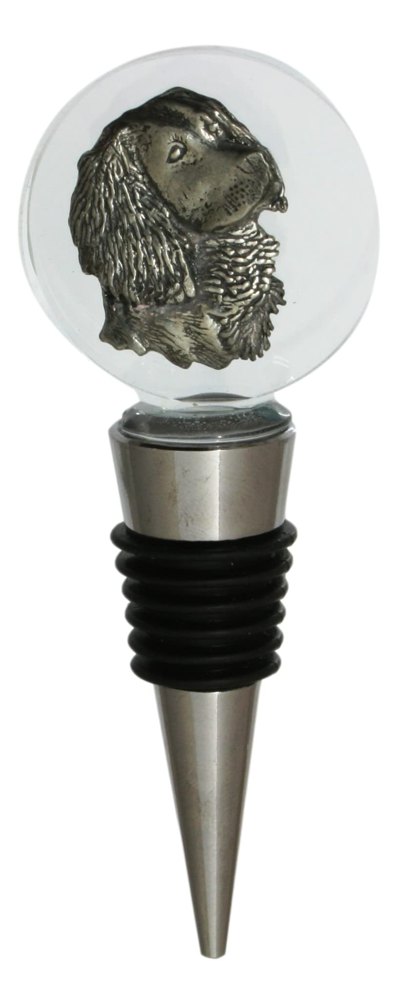 Spaniel Head Glass Wine Whiskey Stopper Bottle Top 339