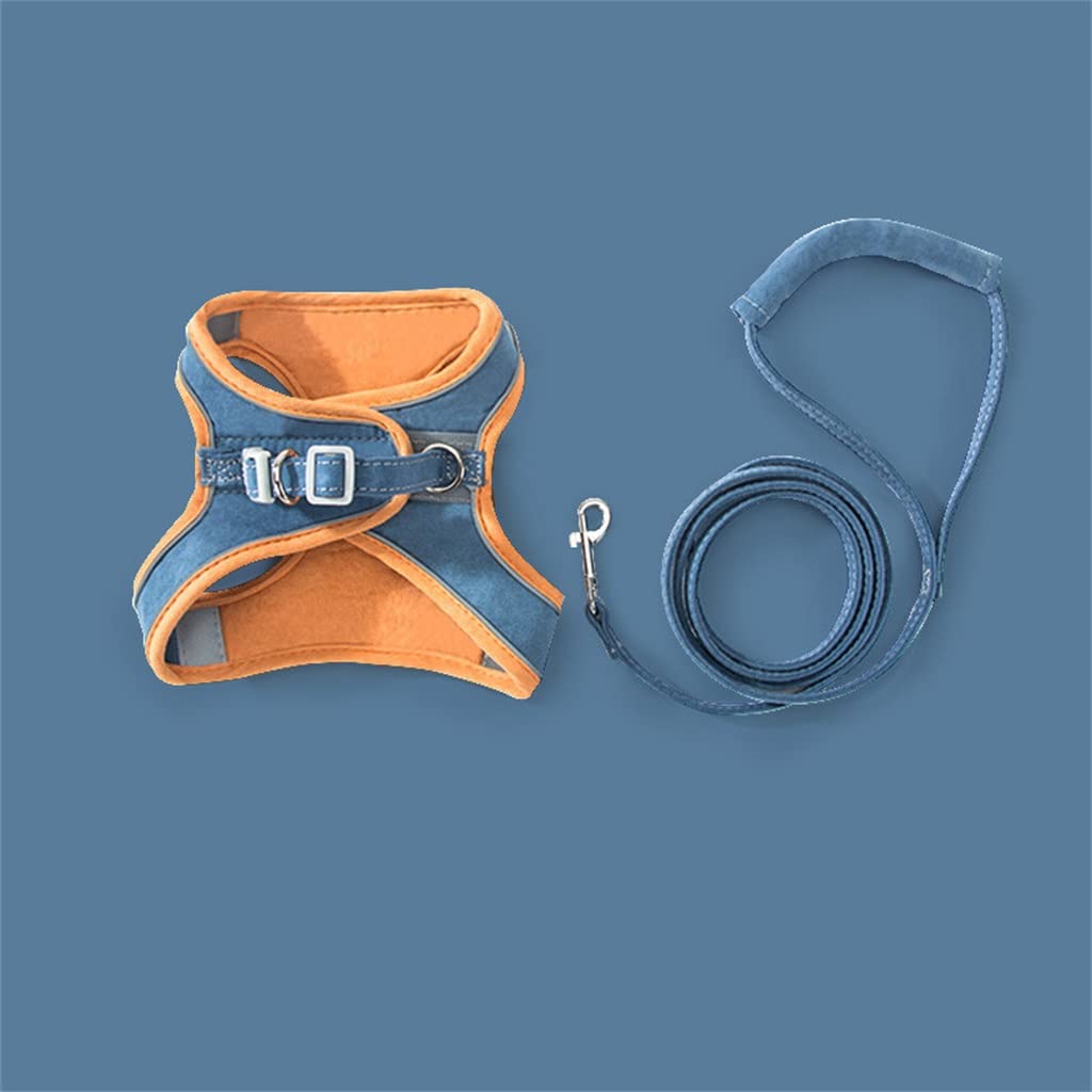 Suede Fabric Vest Straps and Padded Leash Set Dog Vest Pet Supplies Outdoor Running Dog Pet Accessories C