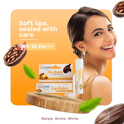 Image of SPF 30 Lip Balm for Dark Lips Lightening & Pigmentation | Cocoa Butter Lip Balm for Smokers, Dry & Chapped Lips | 24hr Deep Moisturizing & Sun Protection PA+++ for Men & Women - 4.8g