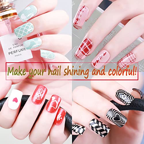 Topdirect 8 Colors Nail Stamping Gel Polish 8Ml + 4Pcs Nail Stamping Templates + 1 Stampers With 2 Scrapers, Nail Art Stamping Kit Polish Stamper And 36 Design Scraper Nail Plate Print Manicure Tool #TOP2