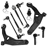 10Pcs Front Lower Control Arms kit for Dodge Journey 2009 2010 2011 2012 2013 2014 2015 Stabilizer Sway Bar End Link Outer Inner Tie Rod End Lower Ball Joint