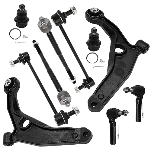 10Pcs Front Lower Control Arms kit for Dodge Journey 2009 2010 2011 2012 2013 2014 2015 Stabilizer Sway Bar End Link Outer Inner Tie Rod End Lower Ball Joint