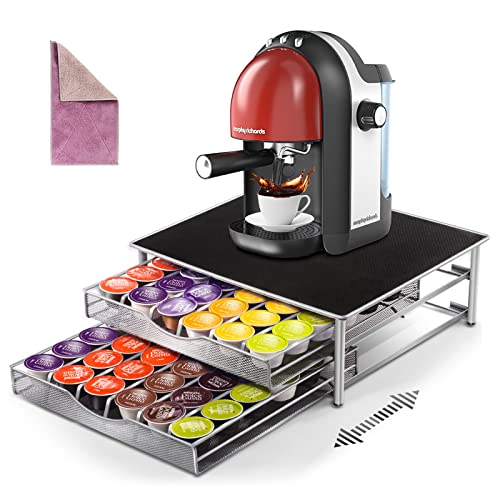 Myiosus Porte-Capsules Dolce Gusto, Tiroir de Rangement Dolce Gusto Capacité 72 Capsules, Support de Machine à Café , Surface Antidérapante pour La Maison, Le Bureau (Noir)