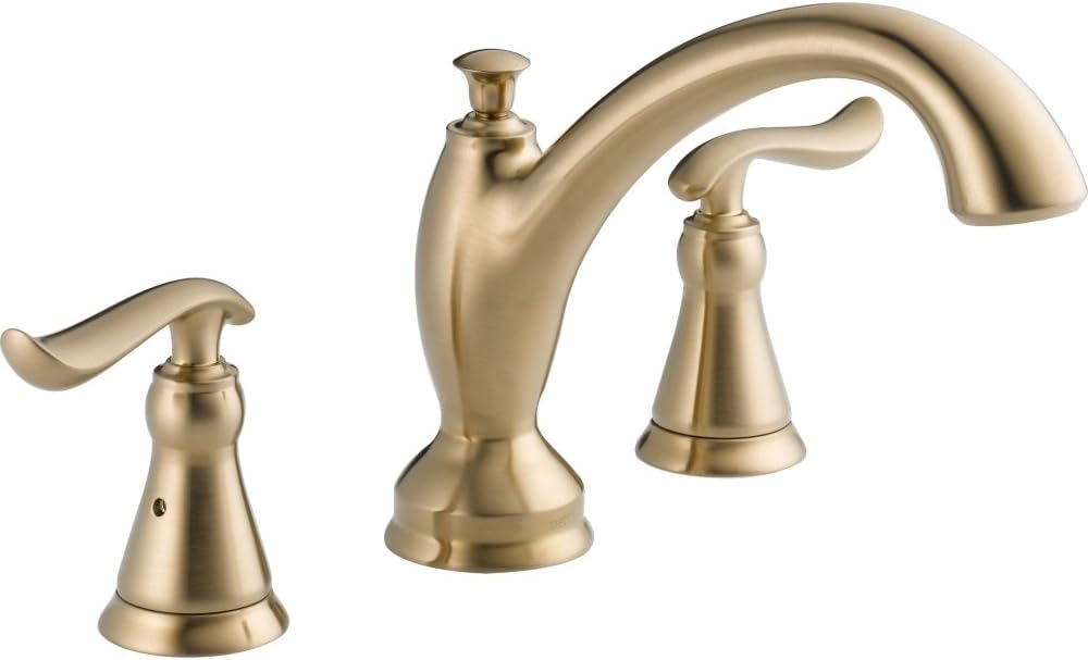 Delta Faucet Linden Gold Roman Tub Faucet, Gold Tub Faucet, Roman Bathtub Faucet, Delta Roman Tub Faucet Gold, Tub Filler, Champagne Bronze TT2794-CZ (Valve Not Included)