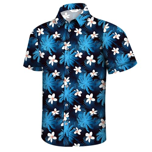 Image of Hawaiian Shirt for Men Tropical Shirts Summer Beach Button Down Short Sleeve Luau Aloha Floral Cruise Vacation Outfit 2026