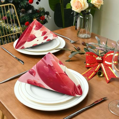 Servilletas de Tela YETTASBIN Corazón Día de San Valentín 6 Unidades miniatura 3