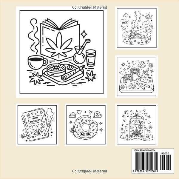 Kawaii Kush: Cute Stoner Coloring Book for Adults with Adorable Cannabis Designs, Chill Stoner Aesthetic Art for Relaxation and Mindful Stress Relief image 3