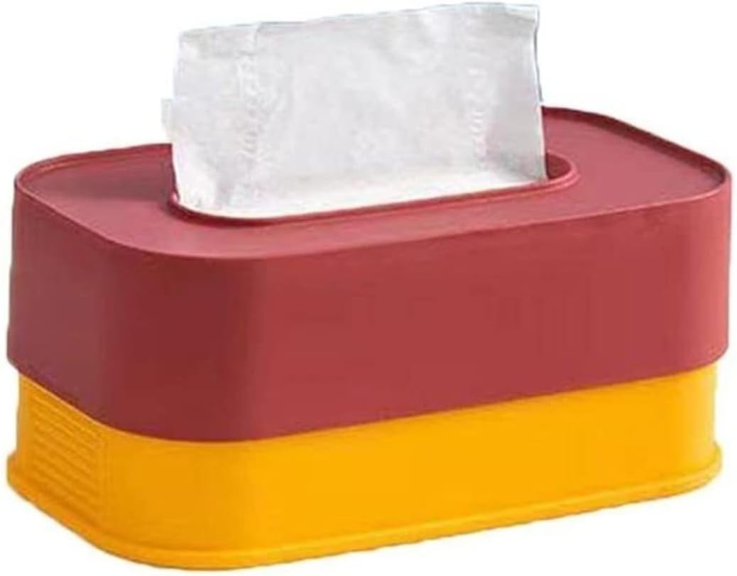 Paper Towels Dispenser New Creative Design Double-Layer Tissue Box Paper Napkin Pumping Case Kitchen Pottery Barn Decor(Red)
