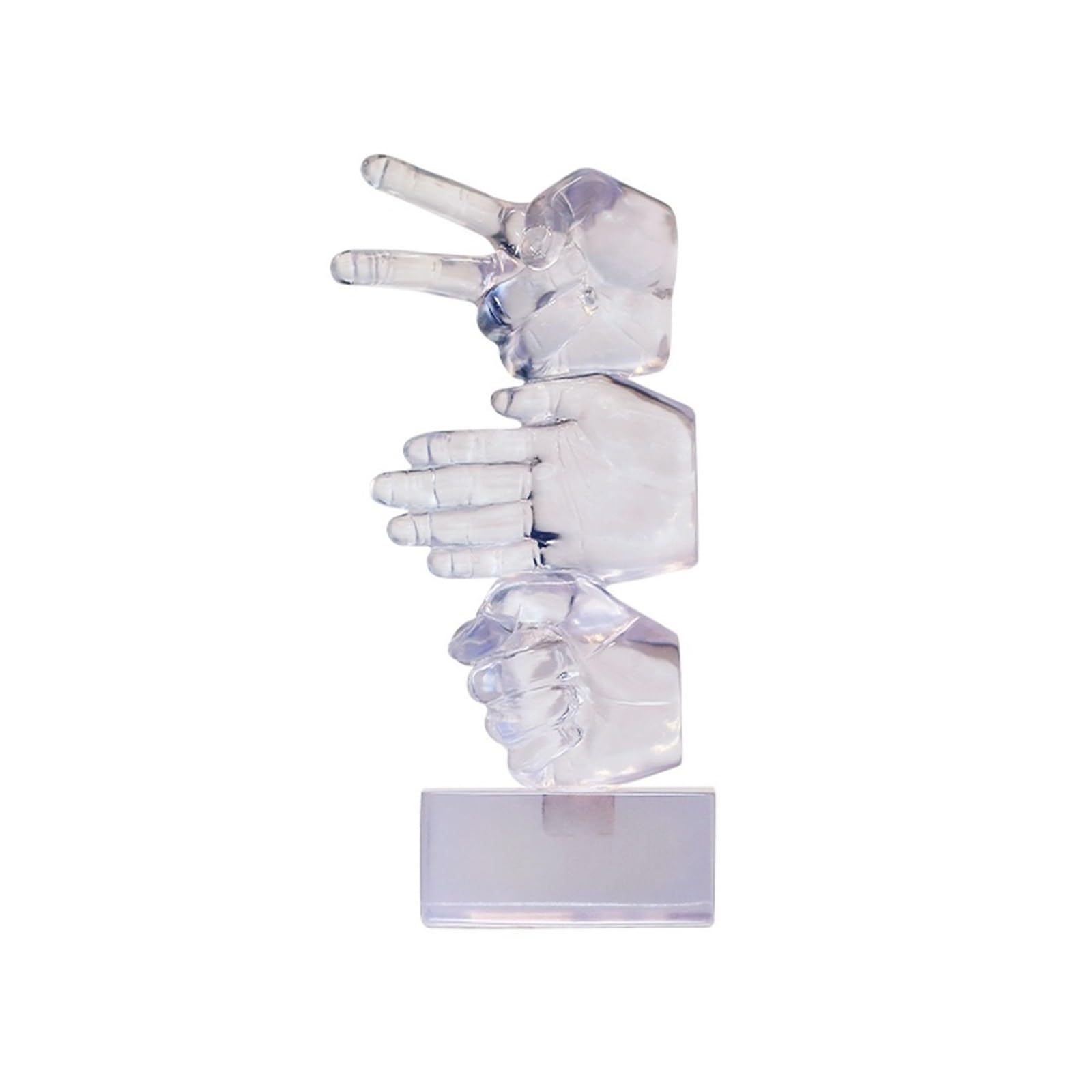 QINGGANG-0224 Desktop Decorations Modern Creative Hand Gesture Transparent Ornament Entryway Sculpture Creative Soft Furnishings