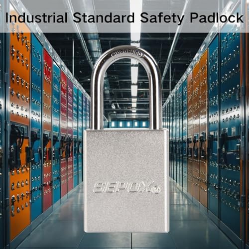 Image of SEPOX Ultra-Durable & Anti-Rust Outdoor Sliver Aluminum Padlock - 38mm 1-1 /2 inch with Long Shackle & 3 Big Different Keys Ideal for Gate, Storage, Locker, Fence and Lock-Out