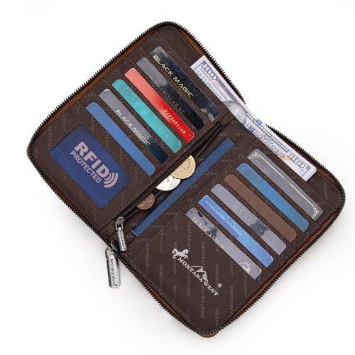 Image of Montana West Western Crossbody Phone Wallet for Women RFID Blocking Wallet Purse with Cash Slots & Zipper Pocket