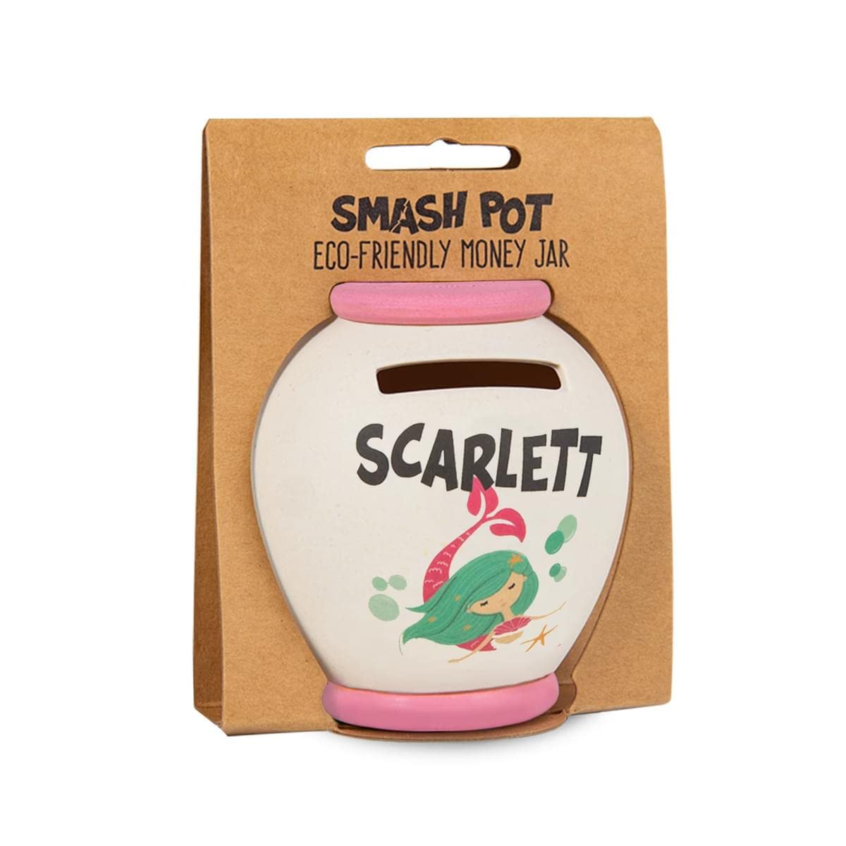 History & Heraldry Personalised Bamboo Smash Pot Money box (Scarlett)