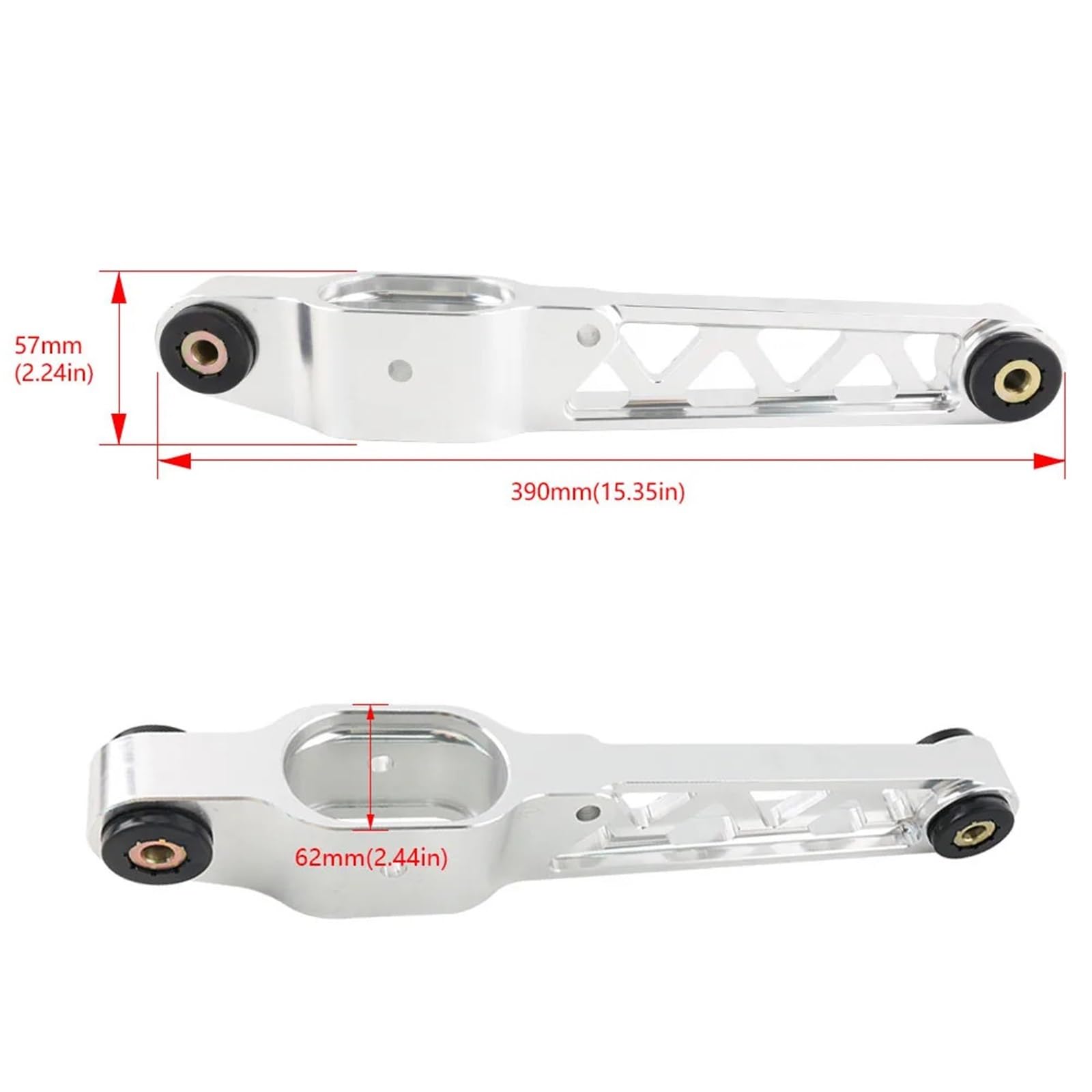 Wahacz wahadłowy Pasuje do Civic EG 88-95 Integra 94-01 złoty srebrny kęs tylne dolne wahacze ze stopu aluminium Wahacz samochodowy(Silver)