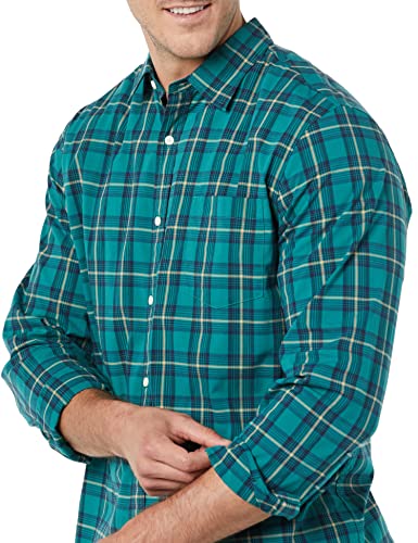 Miniatura 5 de Amazon Essentials Hombre Camisa de Popelina Elástica de Corte Ajustado y Manga Larga