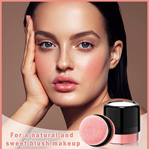 Natural Blush Loose Powder Blush Pink Air Cushion Blush Natural Face Blusher For Cheeks Tint, Matte Single Color Blush Long Lasting Waterproof Pink Korean Blush Powder Makeup - 01# Coral Red #TOP6
