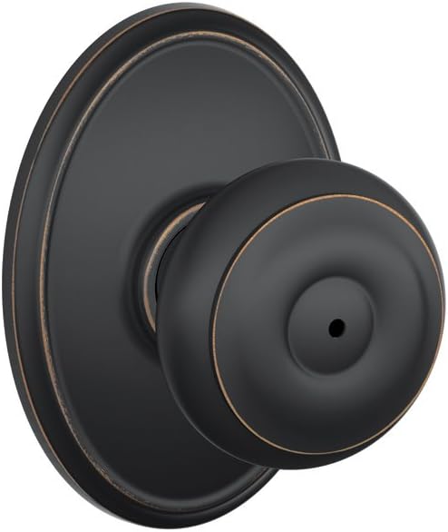 Schlage F40GEO622WKF Wakefield Collection Georgian Privacy Knob, Matte Black