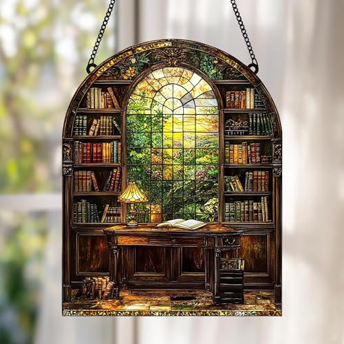 Stunng Faux Staed Gass ACRYIC Bookshef...